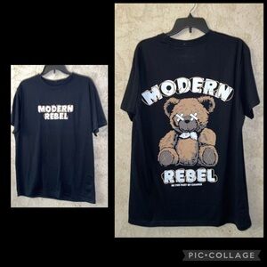 One Brand Black Graphic T-Shirt for Men “Modern Rebel”
